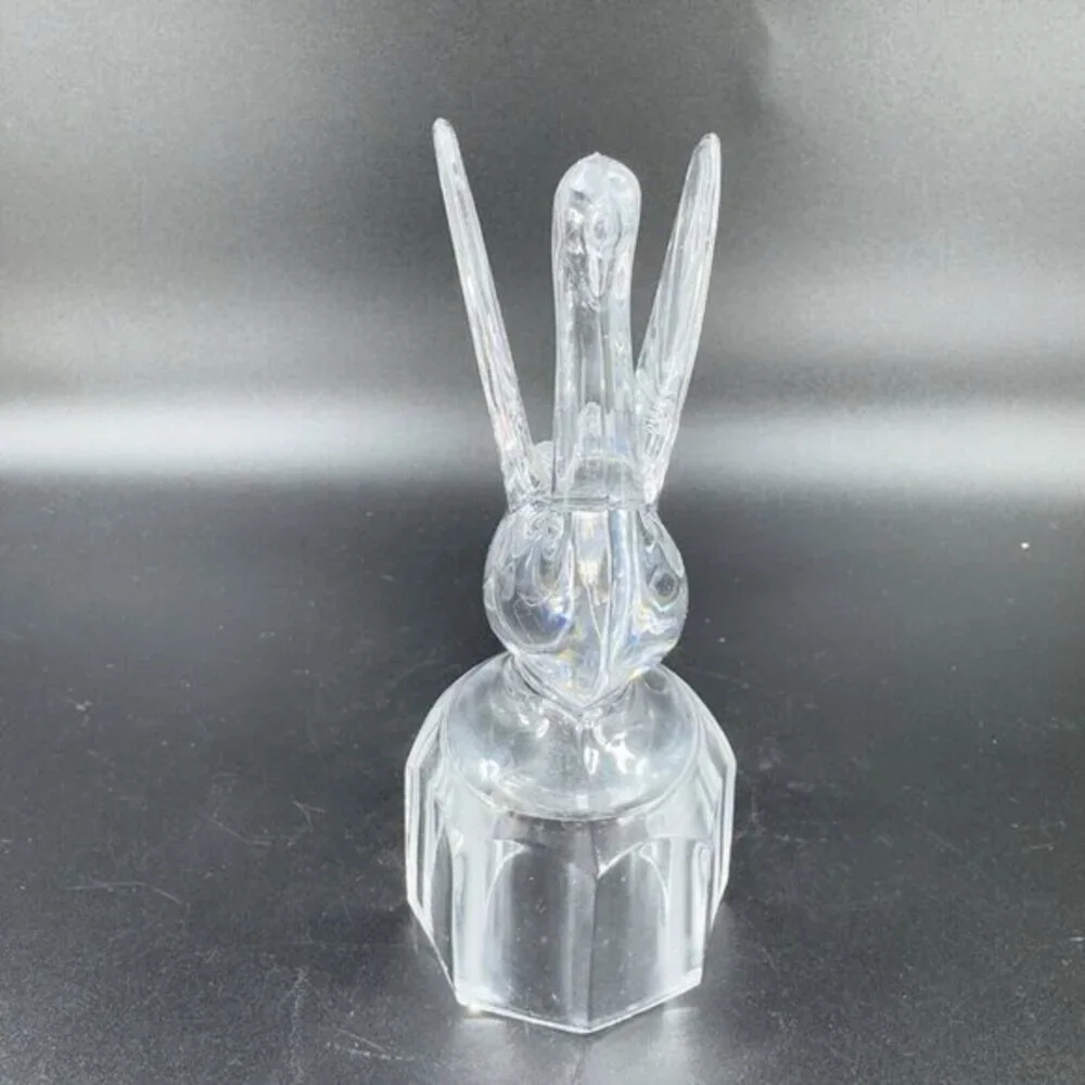Vintage Clear Flying Glass‎ Crystal Bird Figurine Glassware Decor Figure VTG